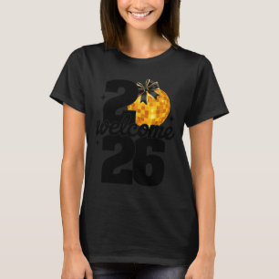 Welcome 2026 Happy New Year Disco Ball And Coquett T-Shirt