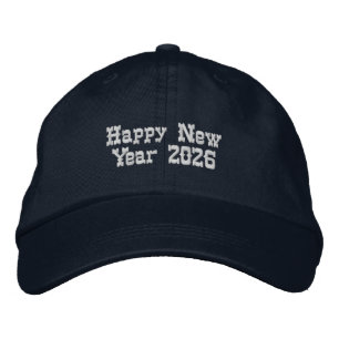 Welcome 2026 New Year Celebration Party-Hat Navy  Embroidered Hat