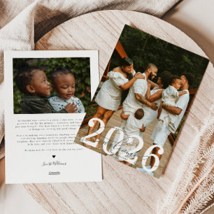 Welcome 2026 Typography Photo Holiday Card