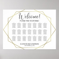 Welcome! 21 Table Gold Geometric Seating Chart