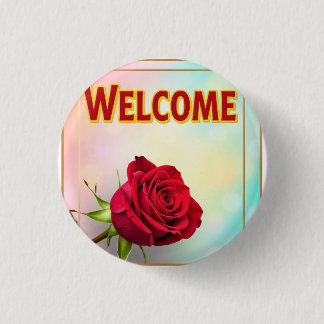 Welcome  3 cm round badge