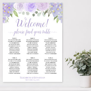 Welcome! 6 Table Lavender Roses Boho Seating Chart