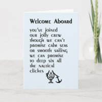 Welcome Aboard - a funny poem for your new hire