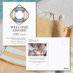 Welcome Aboard Baby Birth Announcement Postcard