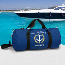 Welcome Aboard Boat Name Anchor Gold Laurel Star