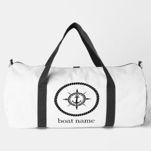 welcome aboard custom anchor laurel gold nautical  duffle bag