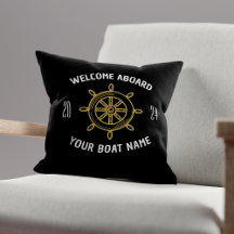 Welcome Aboard Gift for Boat Owners Black & Gold