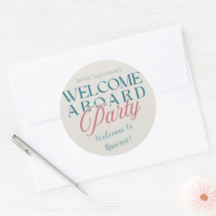 Welcome Aboard Party - Modern Military Kick-off Classic Round Sticker