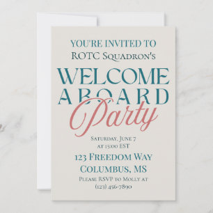 Welcome Aboard Party - Modern Serif Military Invitation