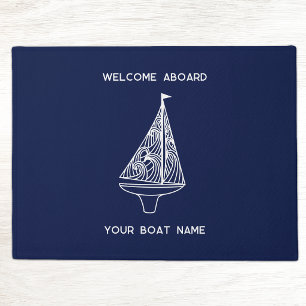 Welcome Aboard Sailing Boat Name Doormat