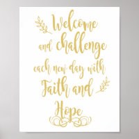 Welcome and Challenge Day with Hope and Faith