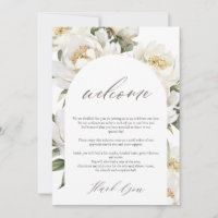 Welcome and Itinerary Wedding White Peony 