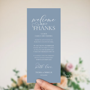 "Welcome and Thanks" Classy Reception Guest Card