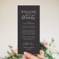 "Welcome and Thanks" Elegant Reception Guest Card