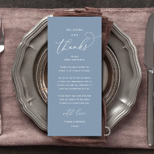 "Welcome and Thanks" Elegant Reception Guest Card