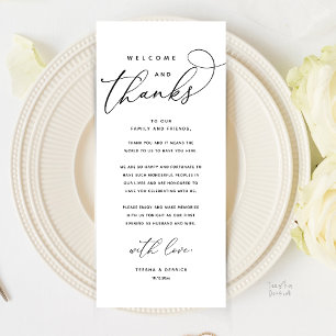Welcome and Thanks, Modern Dinner Thank You Card