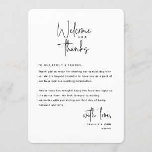 Welcome and Thanks, Place Setting Thank You Card