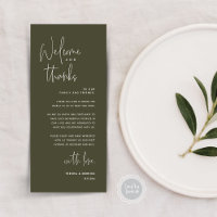 Welcome and Thanks, Place Setting Thank You Card