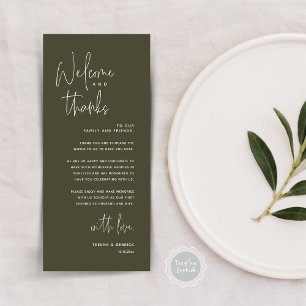 Welcome and Thanks, Place Setting Thank You Card