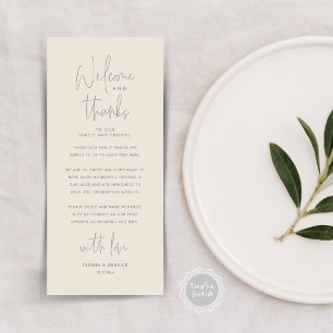 Welcome and Thanks, Place Setting Thank You Card