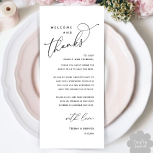 Welcome and Thanks, Place Setting Thank You Card