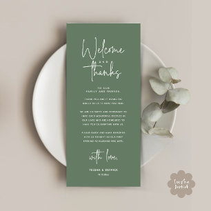 Welcome and Thanks, Place Setting Thank You Card