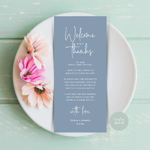 Welcome and Thanks, Place Setting Thank You Card