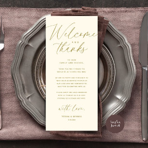 Welcome and Thanks, Place Setting Thank You Card