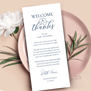 Welcome and Thanks Reception Dinner Thank You Card