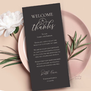 Welcome and Thanks Reception Dinner Thank You Card
