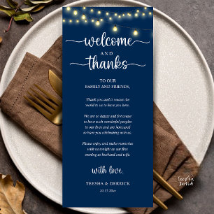 "Welcome and Thanks" Rustic Reception Guest Card