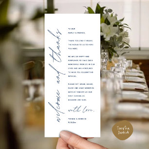 Welcome and Thanks Wedding Dinner Thank You Card