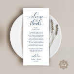 Welcome and Thanks Wedding Place Setting Card<br><div class="desc">Share the love and show your appreciation to your guests, when they sit down at their seat and read this personalised navy blue charming dinner, lunch, brunch Place setting thank you card. It's a wonderful way to kick off your special day celebration! This card is sure to set the tone...</div>