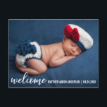 Welcome Announcement New Baby Modern W<br><div class="desc">Welcome New Baby Modern Announcement Postcard</div>
