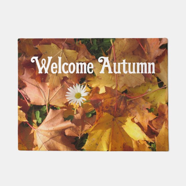 Welcome Autumn Daisy Door Mat (Front)