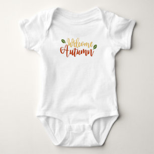 Welcome Autumn Fall leaves Baby Bodysuit
