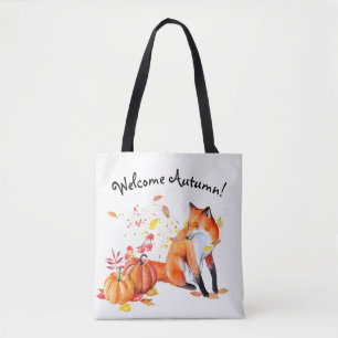 Welcome Autumn Fox Tote Bag