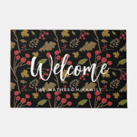 Welcome Autumn leaves Custom family name