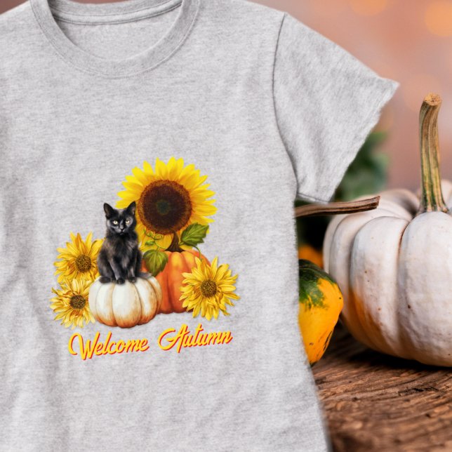 Welcome Autumn Sunflowers Pumpkins T-Shirt (Creator Uploaded)