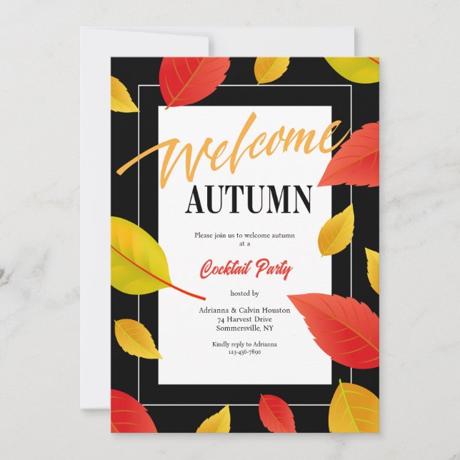 Welcome Autumn Trendy Invitation (Front)