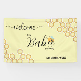 Welcome Babee on the way Date Baby Shower  Banner