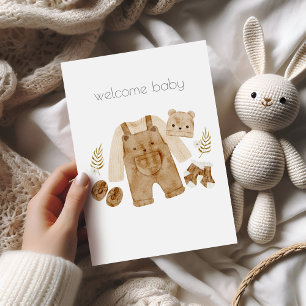 Welcome Baby Bear Boho Congratulations Card
