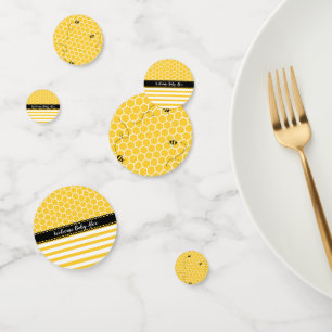 Welcome Baby Bee Table Confetti Honeycomb Design