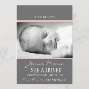 'Welcome Baby' Birth Announcement