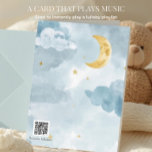 Welcome Baby Blue Watercolor Moon QR Code Lullaby Card<br><div class="desc">Welcome Baby Blue Watercolor Moon QR Code Lullaby Card Give a baby shower card they will never forget! This celestial greeting card features a beautiful pastel blue watercolor moon with customizable text. The front features a scannable QR code that links to a curated Spotify playlist of lullabies. It’s more than...</div>