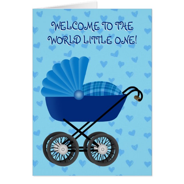 Welcome Baby Boy - 5" x 7" Greeting Card (Front)