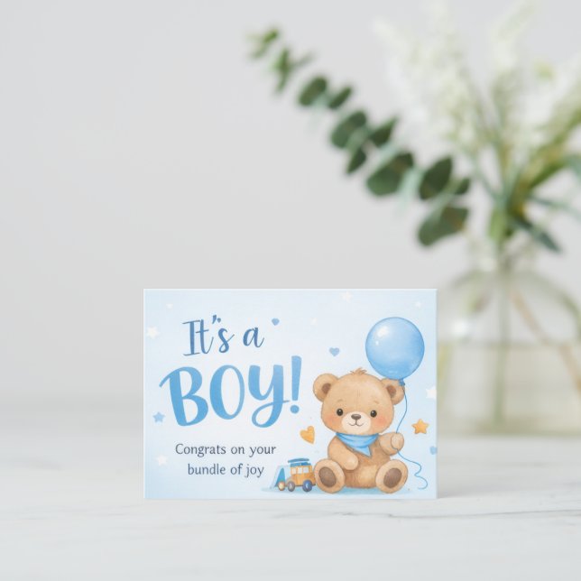 Welcome Baby Boy – A Bundle of Joy Card (Standing Front)