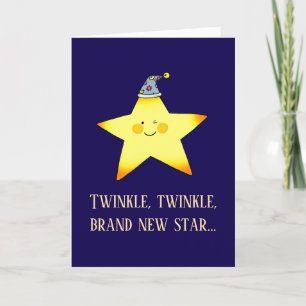 Welcome Baby Card with Sleepy Star  