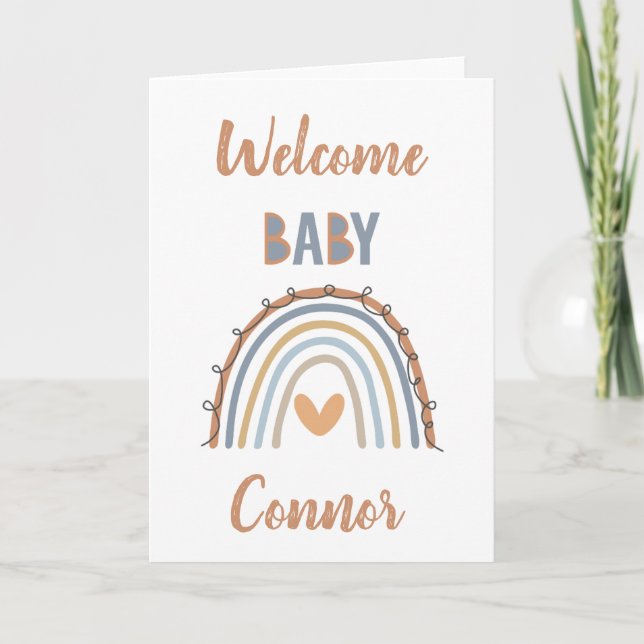 Welcome Baby Customisable Name | Baby Card (Front)