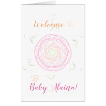 Welcome Baby Customisable Name Cute Big Card
